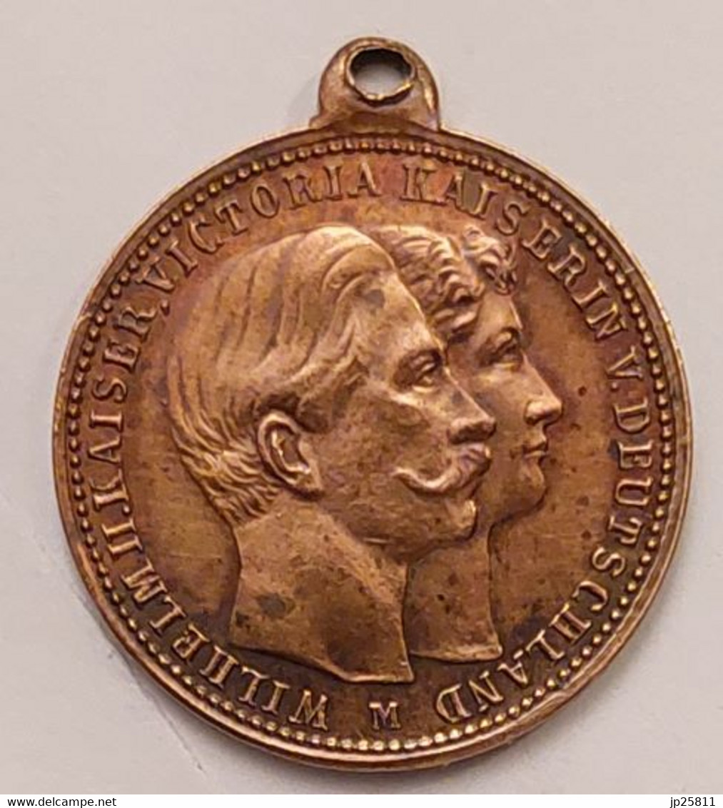 Deutschland Medaille Wilhelm II Kaiser Victoria Kaiserin Von Deutschland - Royal/Of Nobility