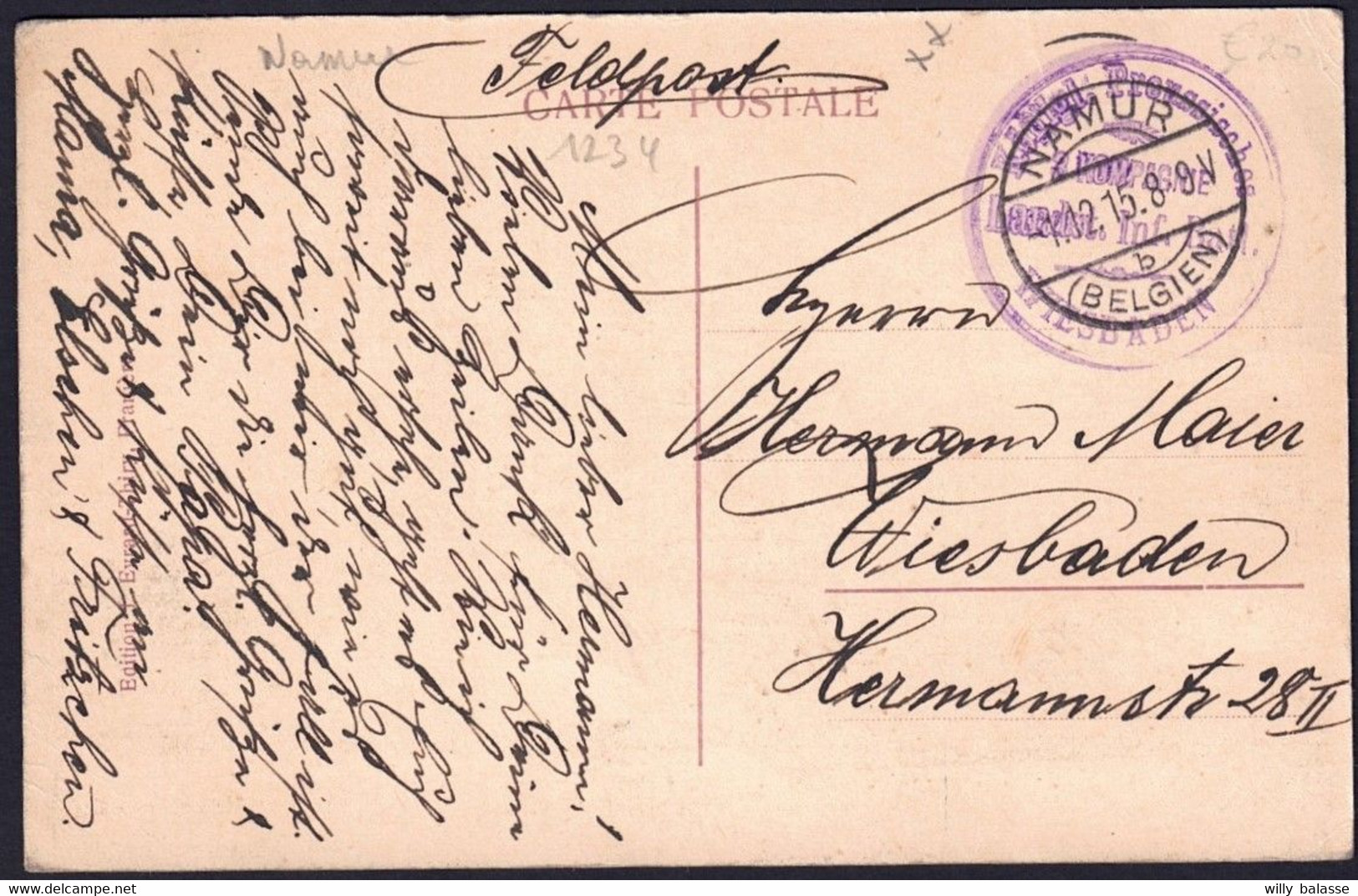 +++ CPA - FRANIERE - La Gare - Feldpost - Cachet 1-12-15 Namur  // - Floreffe