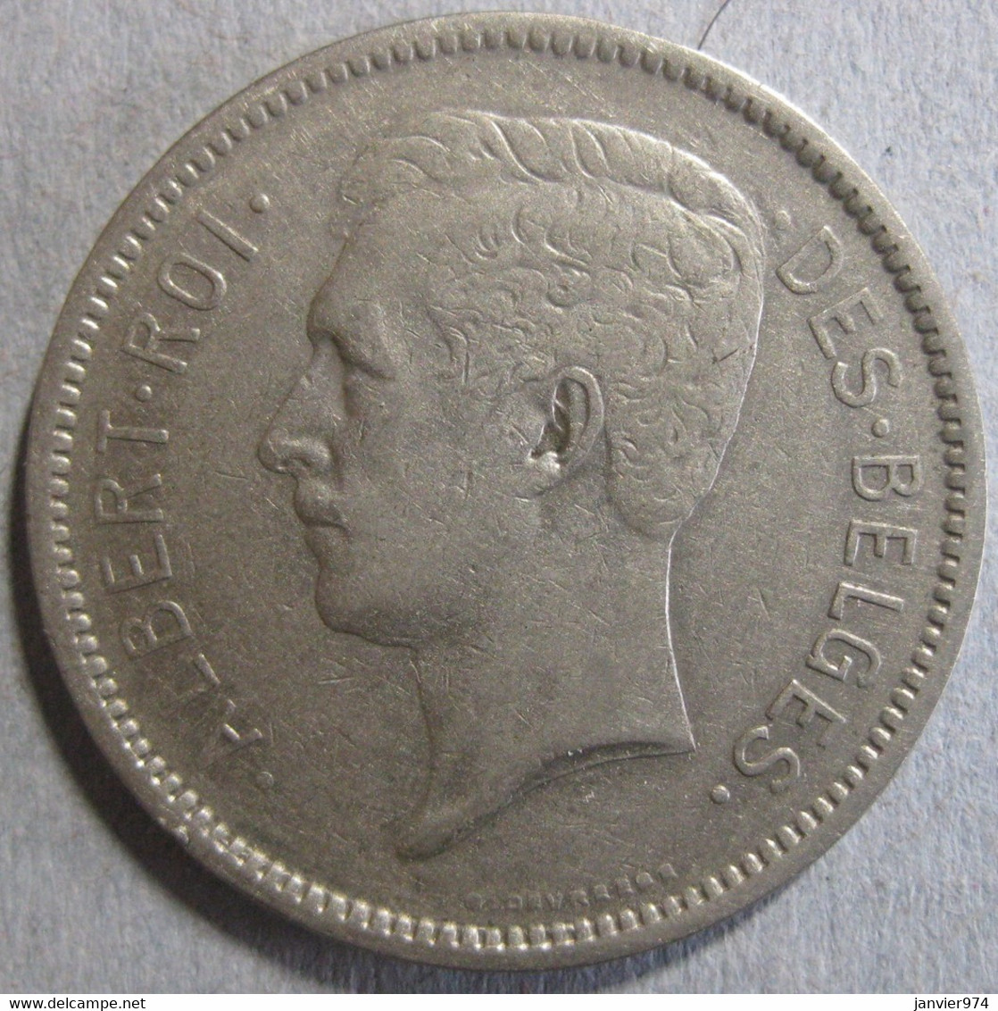 Belgique 5 Francs 1930 Position B , Légende Française , Albert I, En Nickel , KM# 97.1 - 5 Frank & 1 Belga