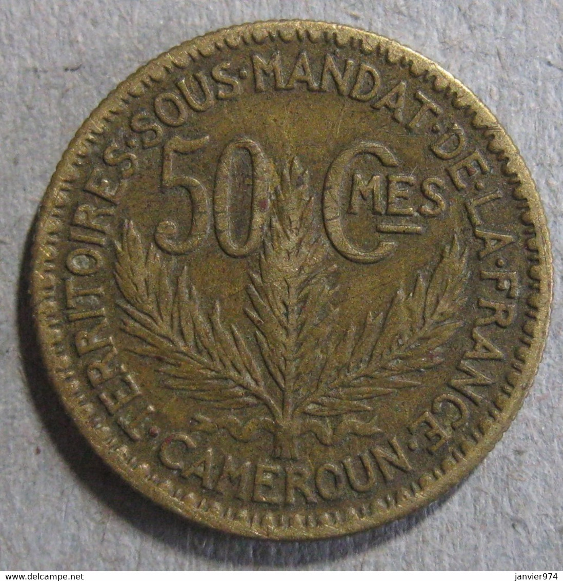 Territoire Sous Mandat De La France. Cameroun. 50 Centimes 1925. Lec 3 - Kameroen