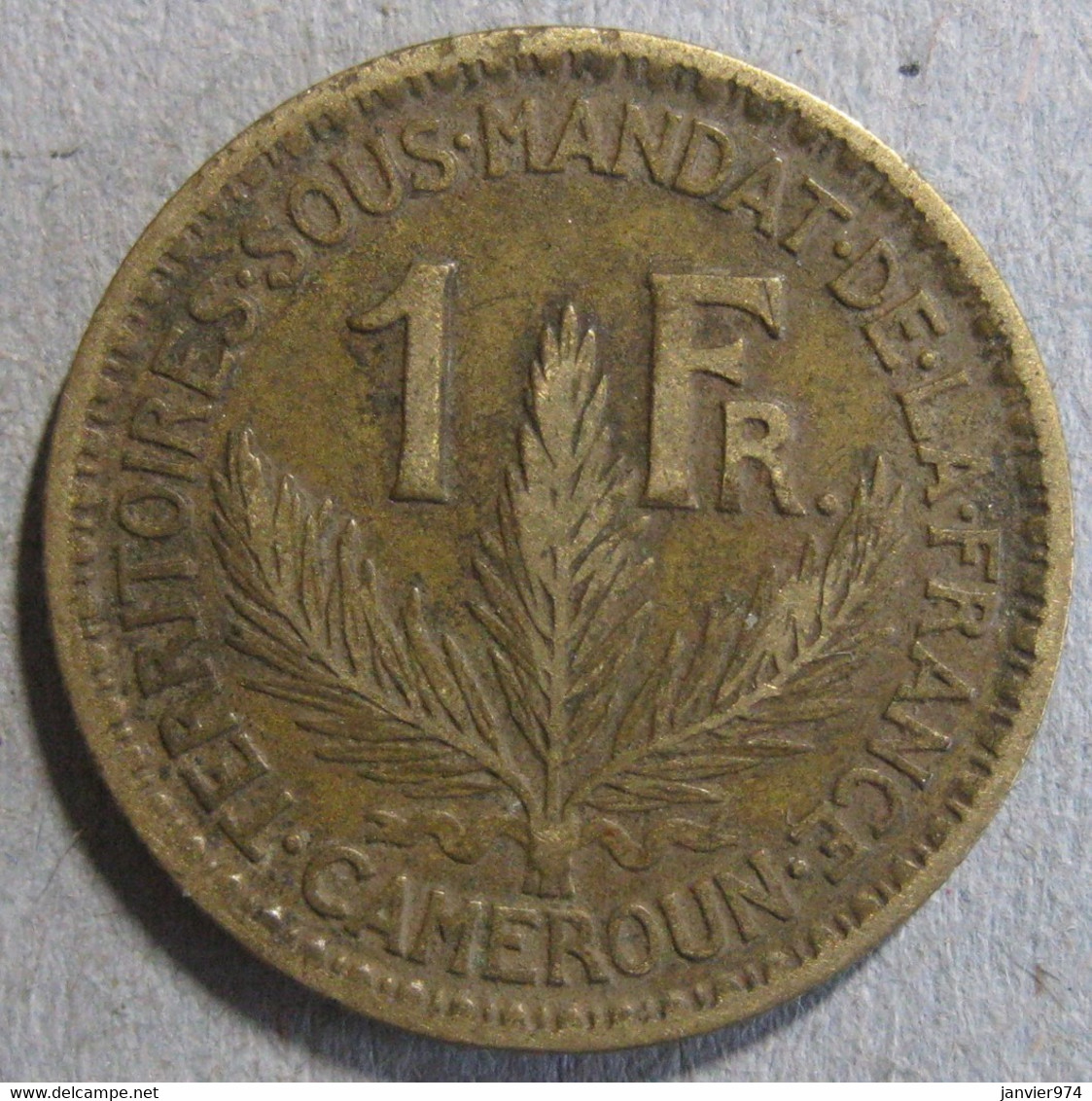 Territoire Sous Mandat De La France. Cameroun. 1 Franc 1926. Lec 8 - Kamerun