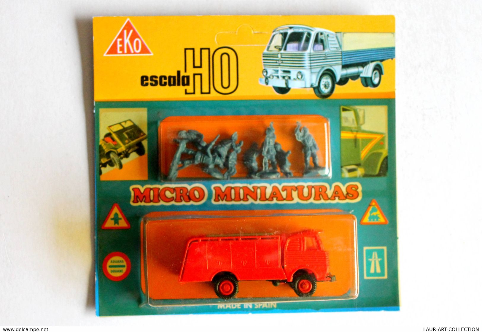 EKO HO - CAMION POMPIER ECHELLE & TUYAUX + 8 FIGURINE DE SAPEUR MICRO MINIATURAS - AUTOMOBILE MINIATURE (1712.11) - Trucks