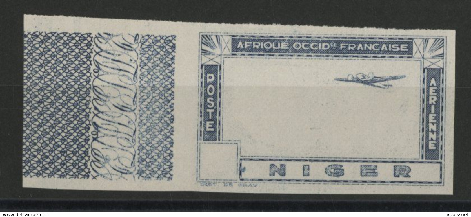 NIGER POSTE AERIENNE N° 15 ESSAI NON DENTELE Neuf (*) Bleu, Sans Le Centre Et La Valeur TB Voir Description - Nuevos