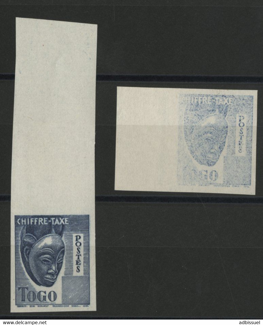 TOGO TIMBRES-TAXE ESSAIS NON DENTELES Neufs (*) Bleu, Type Masque TB Voir Description - Unused Stamps