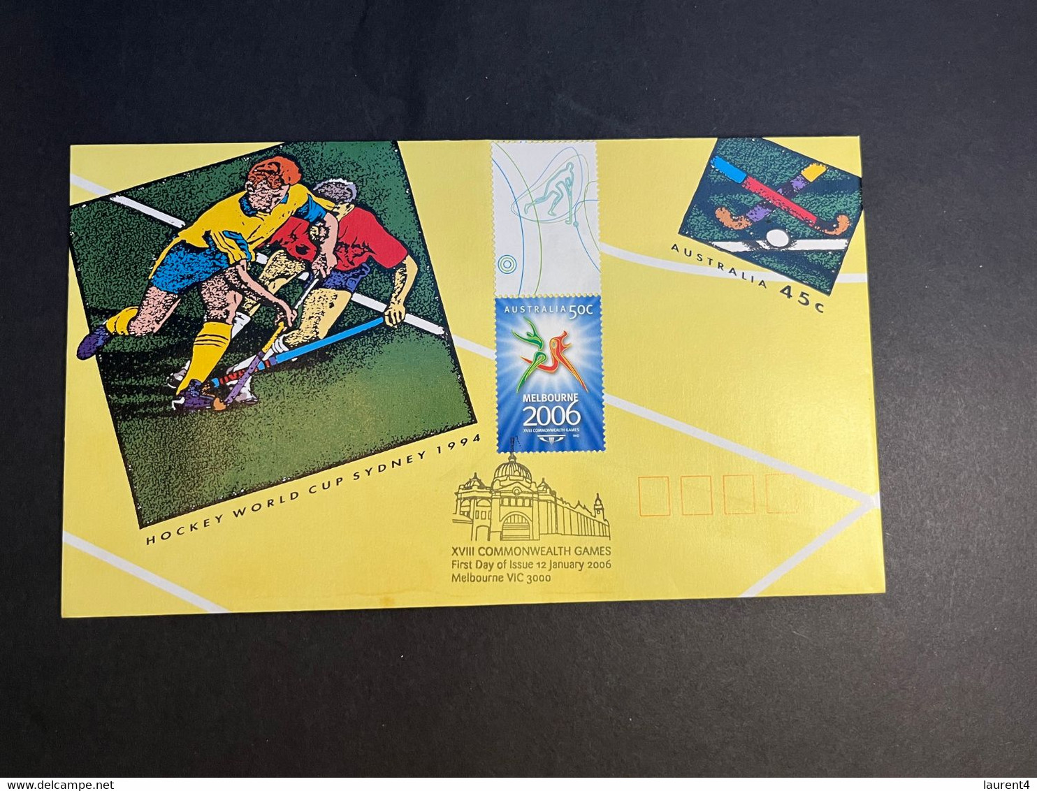 (3 N 35 A) Australia - Hockey World Cup 1994 (with Additional Stamp) Pre-Stamp Envelope - Hockey (su Erba)