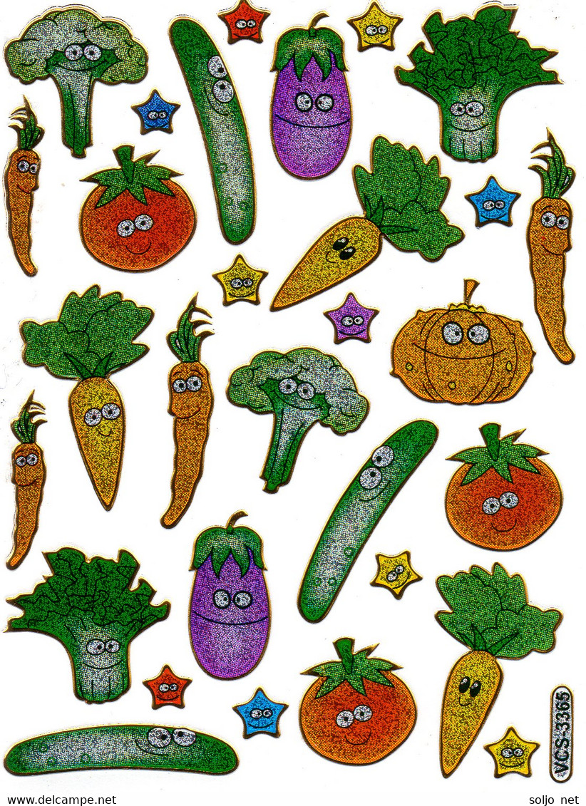 Früchte Gemüse Aufkleber Metallic Look / Fruit Vegetable Sticker 1 Sheet - Scrapbooking