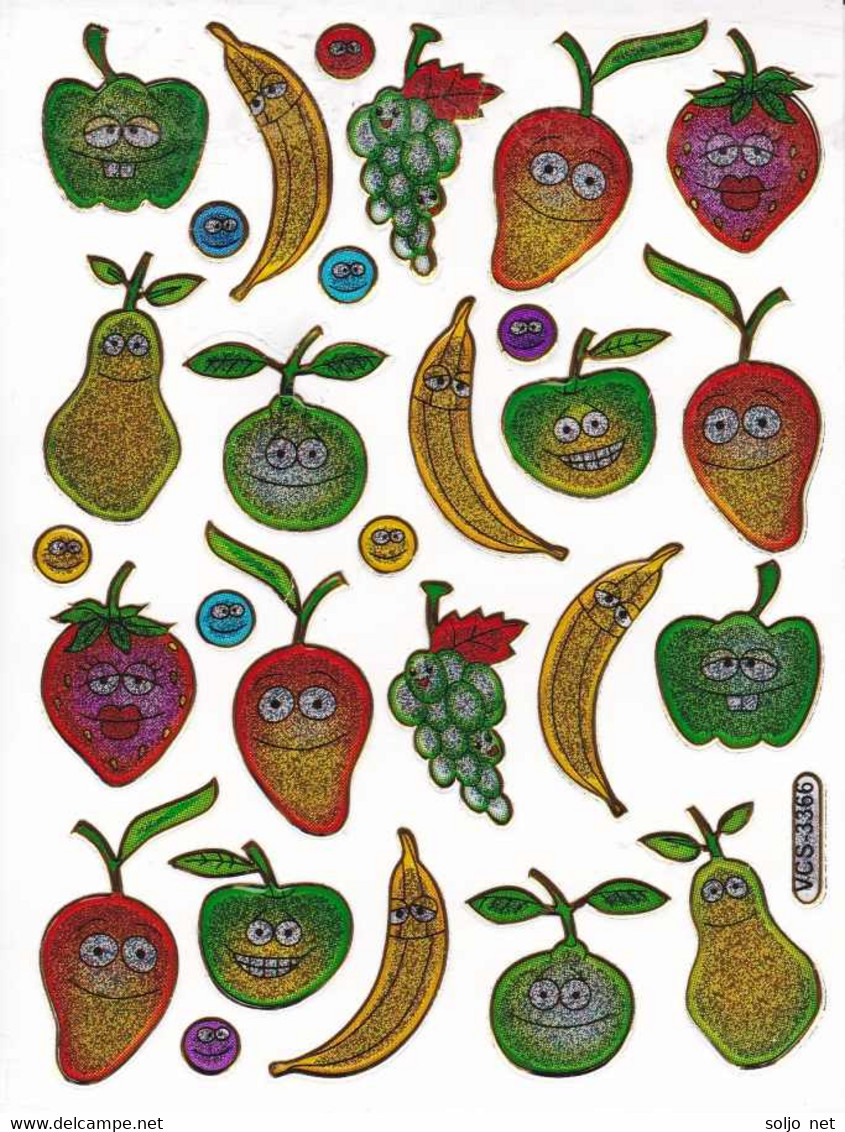 Früchte Gemüse Aufkleber Metallic Look / Fruit Vegetable Sticker 1 Sheet - Scrapbooking