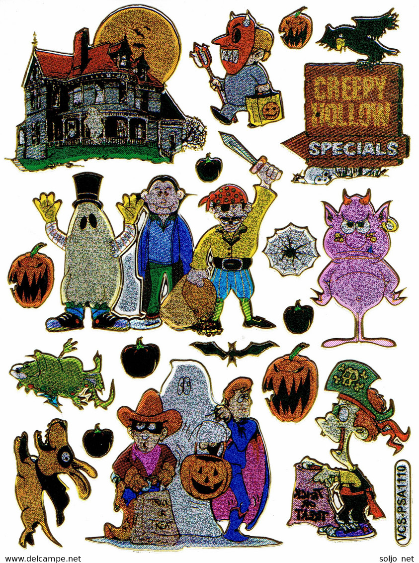 Halloween Monster Aufkleber Metallic Look / Ghost Sticker 1 Sheet - Scrapbooking