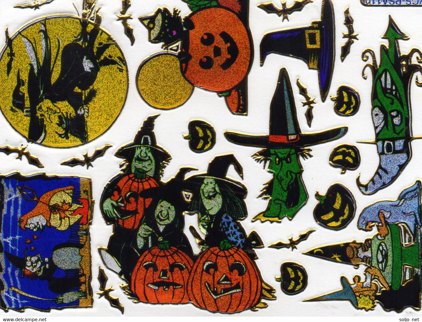 Halloween Monster Aufkleber Metallic Look / Ghost Sticker 1 Sheet - Scrapbooking