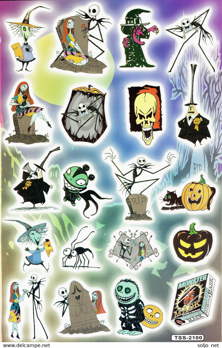 Halloween Monster Aufkleber 1 Bogen  / Ghost Sticker 1 Sheet - Scrapbooking