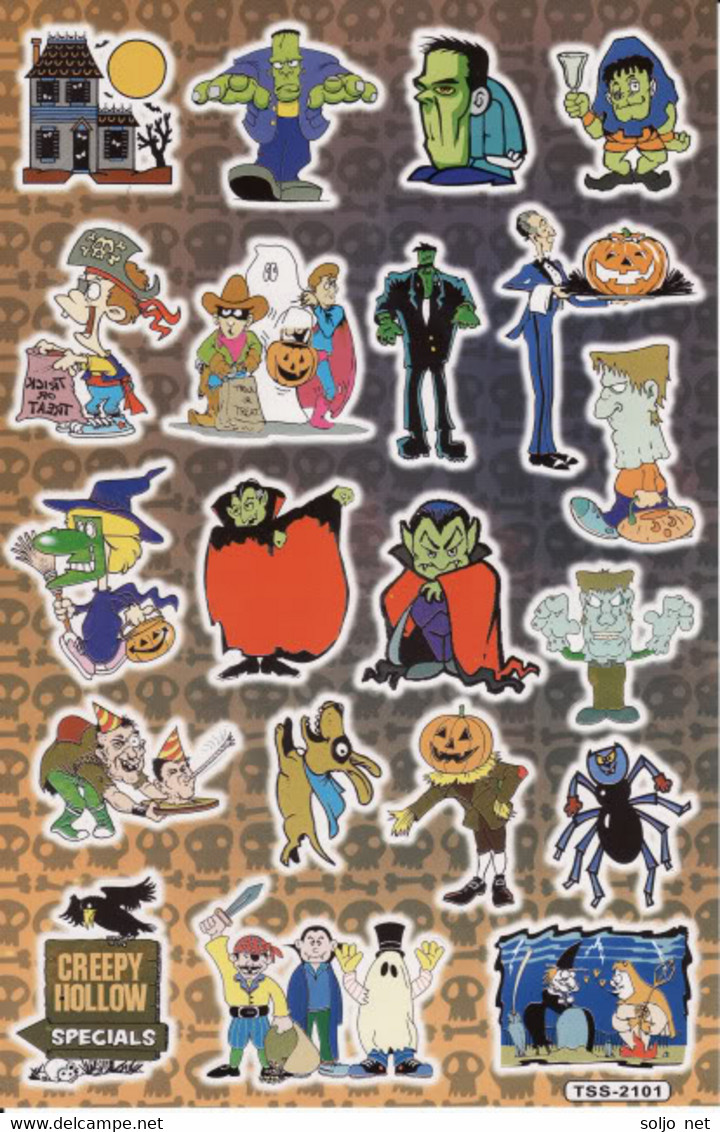 Halloween Monster Aufkleber 1 Bogen  / Ghost Sticker 1 Sheet - Scrapbooking