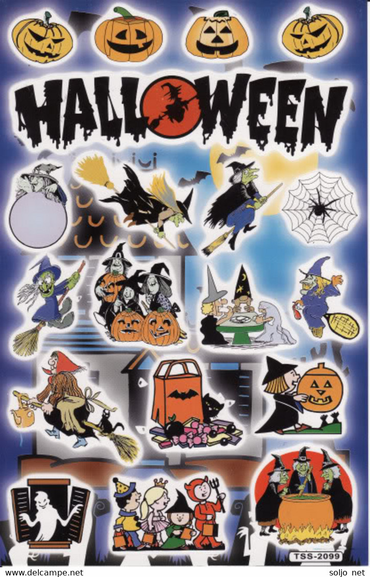 Halloween Monster Aufkleber 1 Bogen  / Ghost Sticker 1 Sheet - Scrapbooking