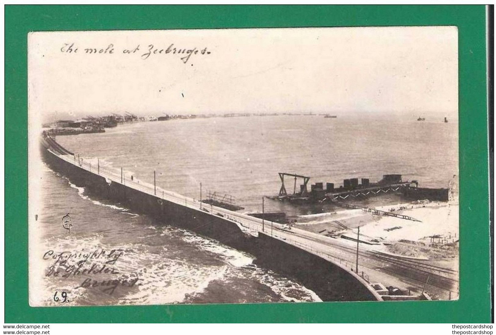 CPA BELGIQUE BELGIUM RARER CARD OF THE MOLE AT ZEEBRUGGE HARBOUR PIER - Zeebrugge