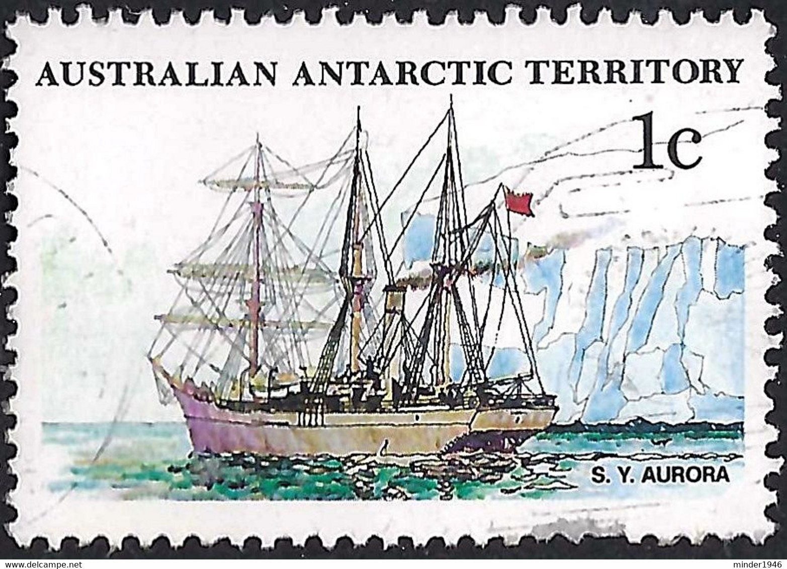 AUSTRALIAN ANTARCTIC TERRITORY (AAT) 1979 QEII 1c Multicoloured 'Ships, S.Y. Aurora SG37 FU - Used Stamps