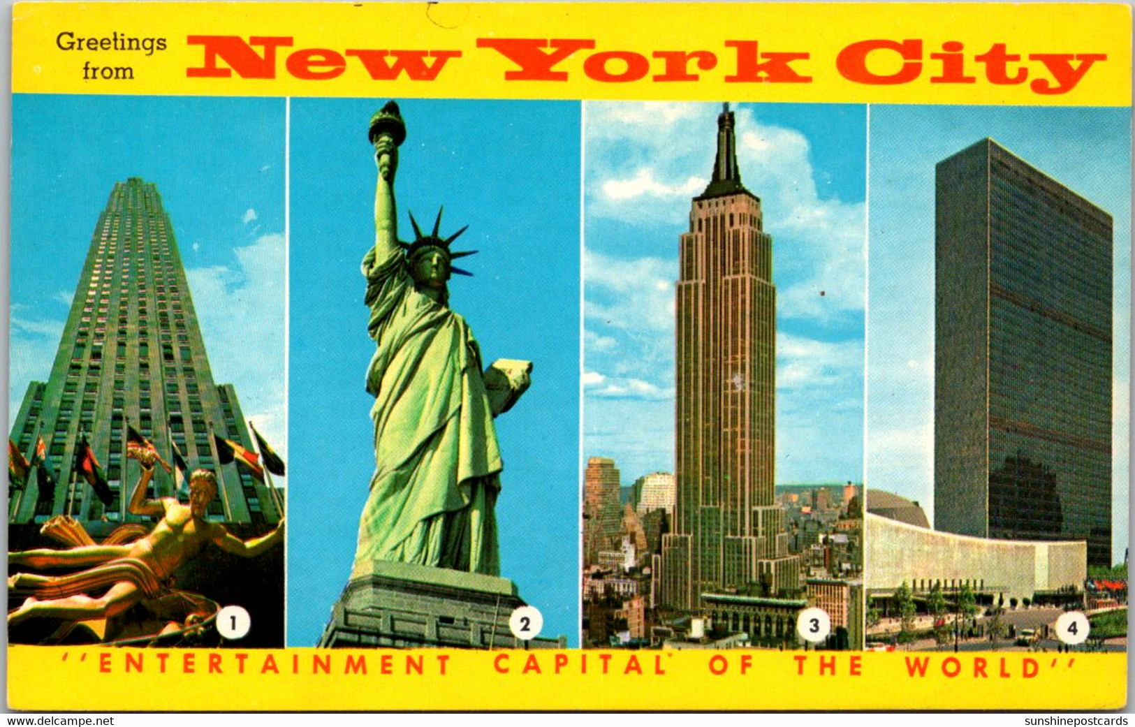 New York City Multi View Statue Of Liberty RCA Empire State And United Nations Building - Statue Of Liberty