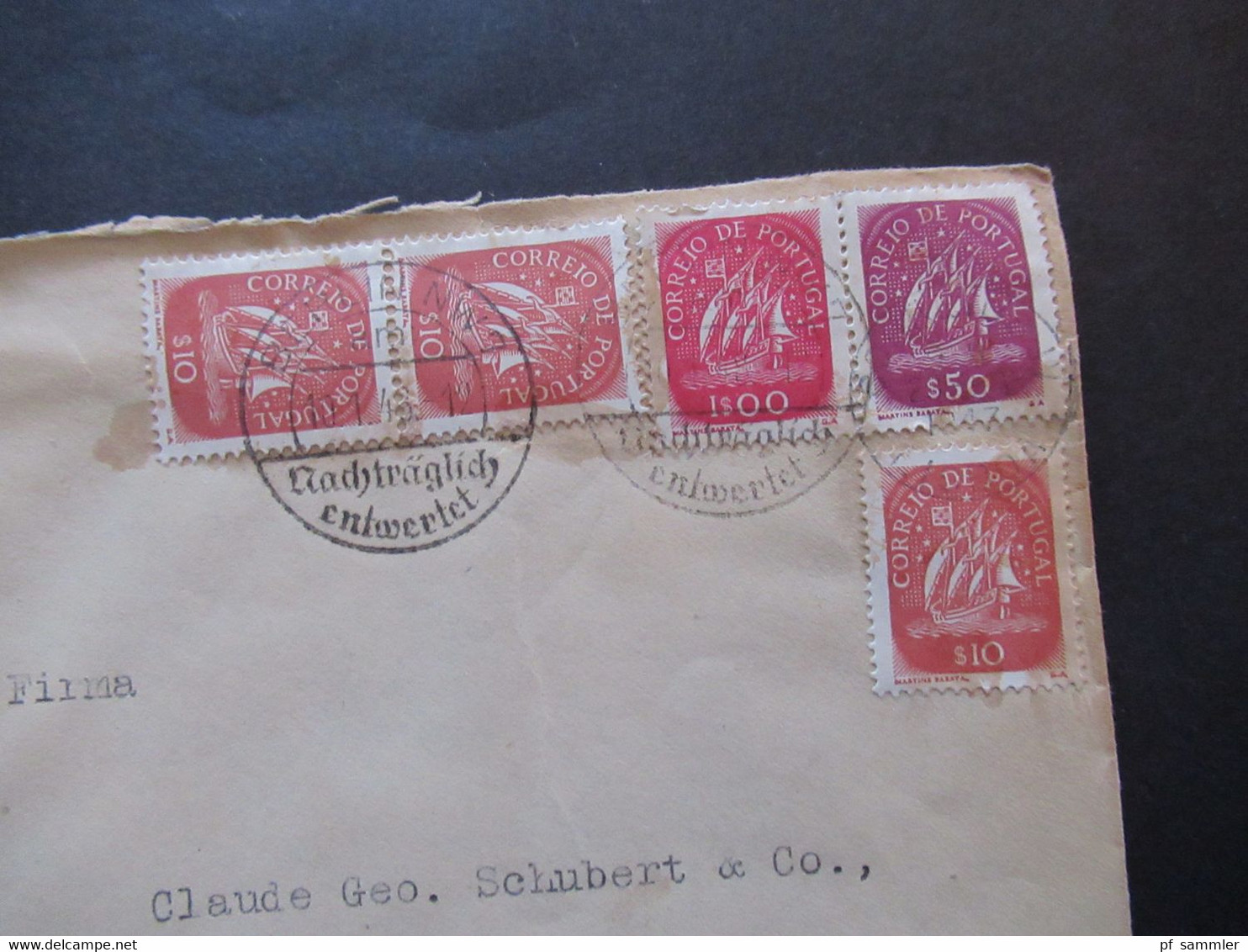 Portugal 1946 Zensurbeleg British Censorship 5089 Umschlag Lisboa A.J.Gomes Nach Berlin Mit Stp. Nachträglich Entwertet - Cartas & Documentos