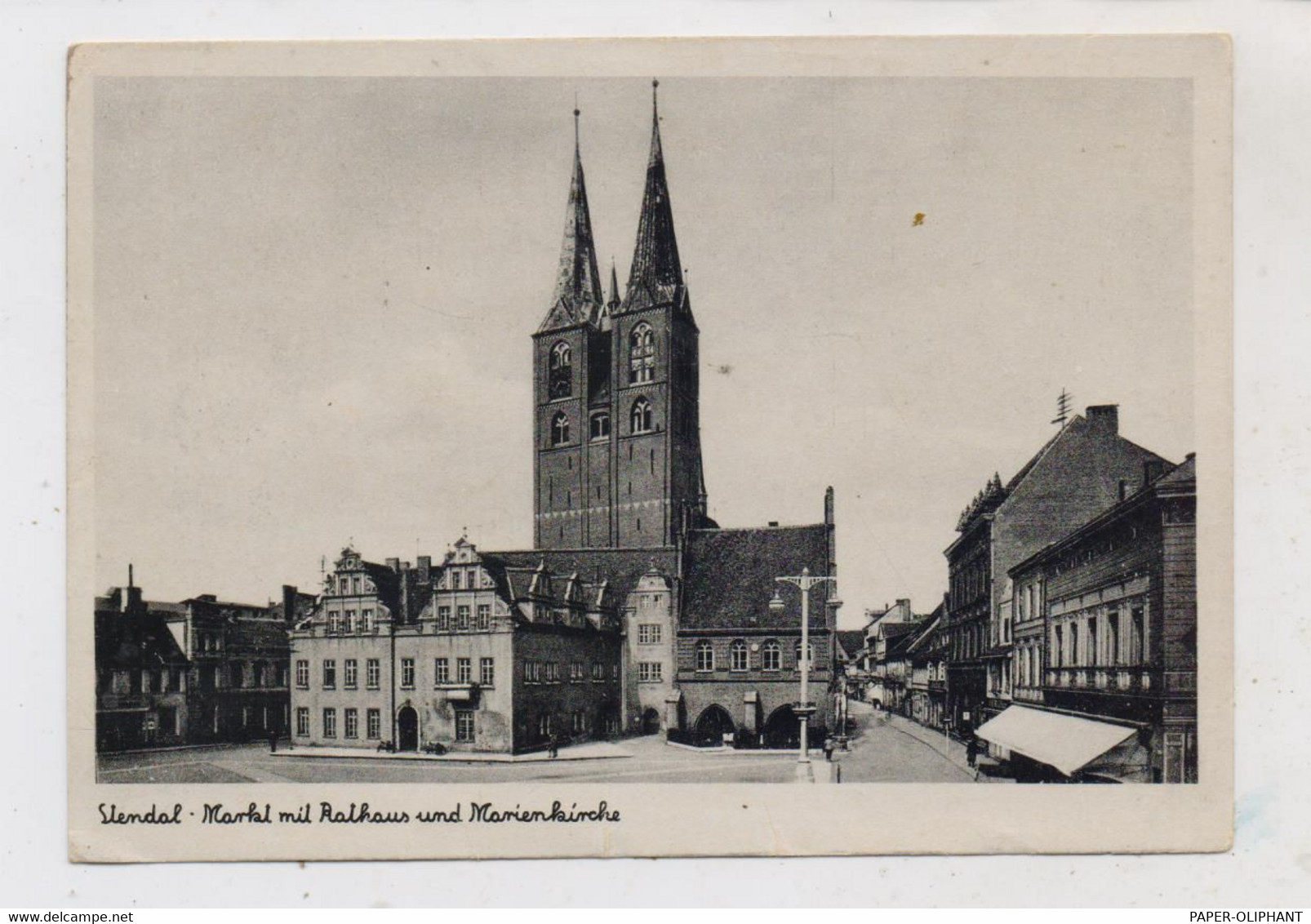 0-3500 STENDAL, Marktplatz, Rathaus, Marienkirche, Verlag Schöning - Stendal