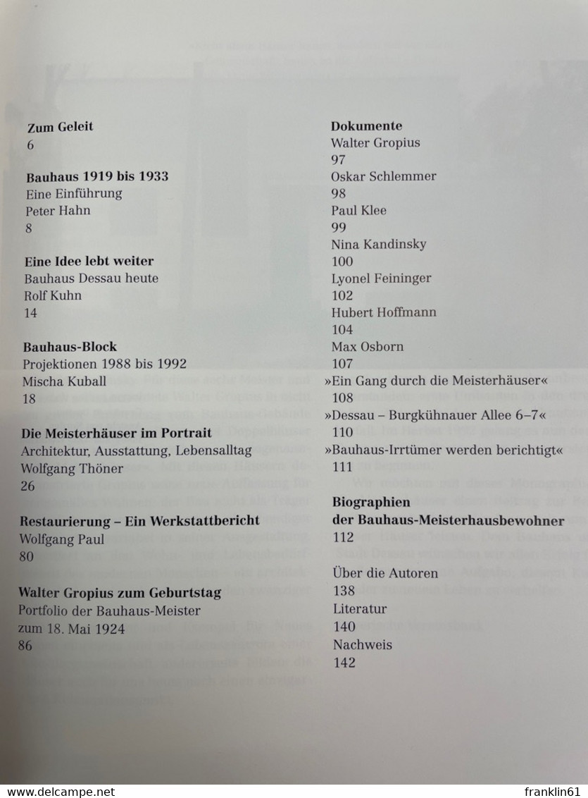 Leben Am Bauhaus : Die Meisterhäuser In Dessau. - Architectuur