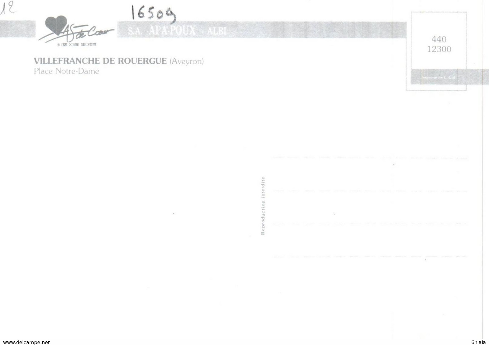 16509 VILLEFRANCHE DE ROUERGUE  Place Notre Dame ( Boucherie )    ( 2 Scans )  12 Aveyron - Villefranche De Rouergue