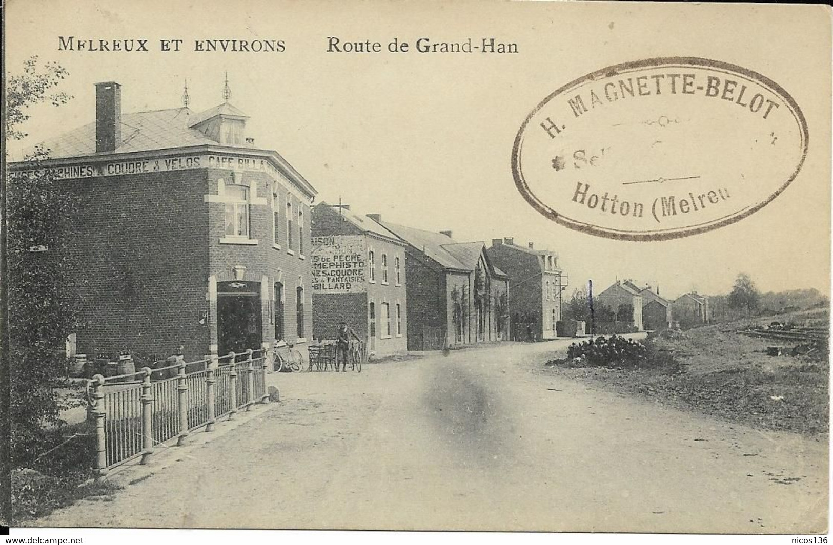 MELREUX ET ENVIRONS   ROUTE DE GRAND-HAN     ( ECRITE  EN 1939 AVEC CACHET EXPEDITEUR  ) - Hotton