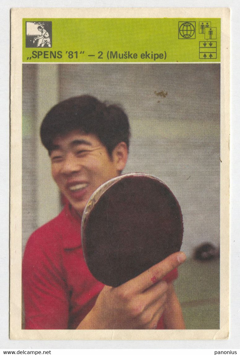 Table Tennis Tischtennis Ping Pong - China Spens 81, Svijet Sporta Card - Tennis De Table