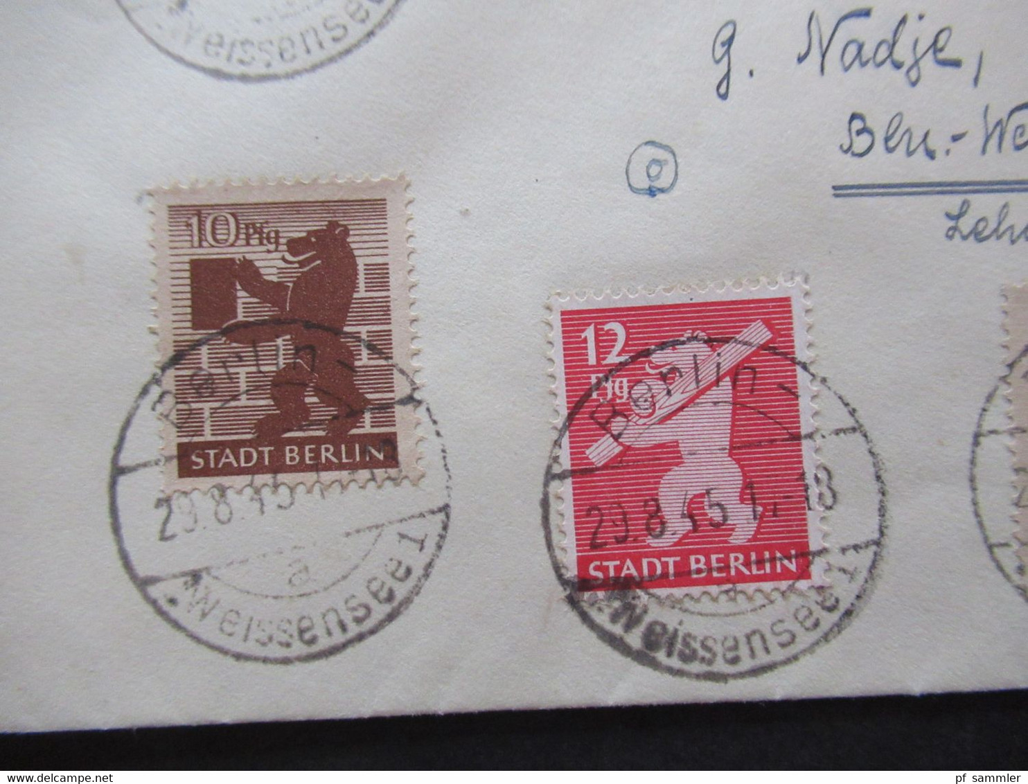 29.8.1945 SBZ Berlin / Berliner Bär Satzbrief Nr.1/7 Stempel Berlin Weissenseee 1 Als Ortsbrief Berlin / Sammlerbeleg - Andere & Zonder Classificatie