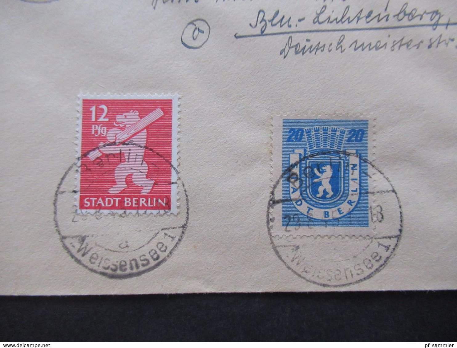 29.8.1945 SBZ Berlin / Berliner Bär Satzbrief Nr.1/7 Stempel Berlin Weissenseee 1 Als Ortsbrief Berlin / Sammlerbeleg - Andere & Zonder Classificatie