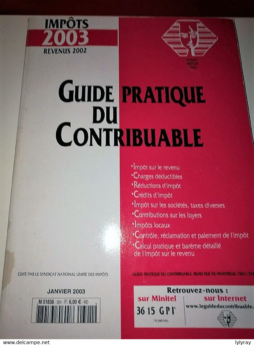 Guide Pratique Du Contribuable 2003 Poitou Charentes - Recht