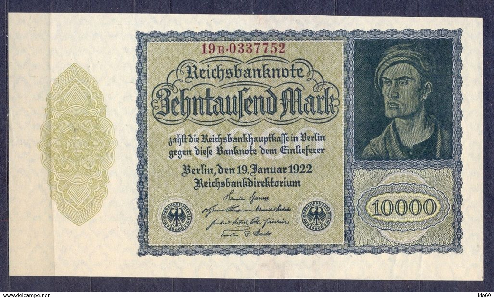 Germany - 1922 -10 000 Mark .- 19B.. R69d....UNC - 10000 Mark