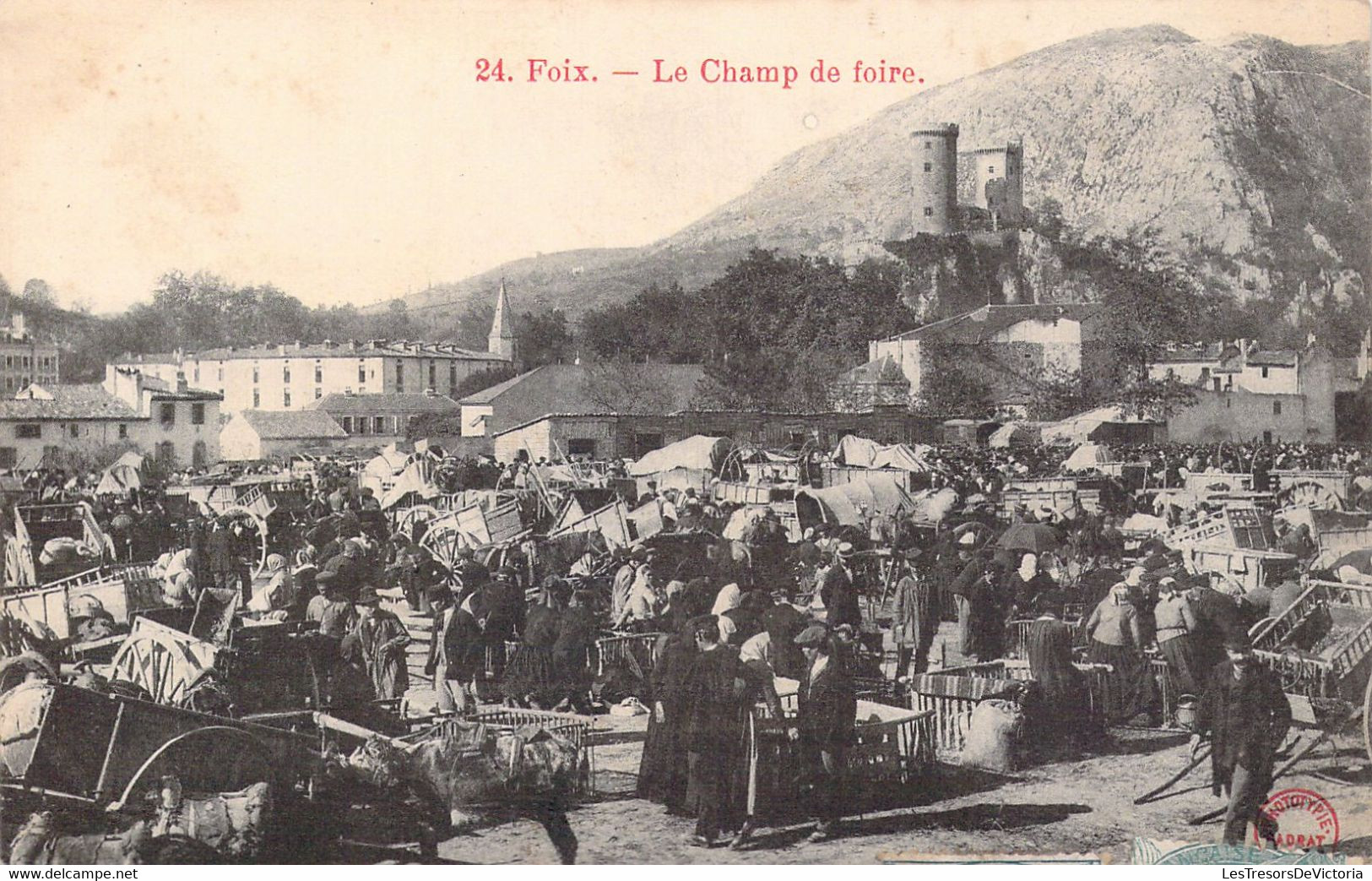 CPA COMMERCE - FOIX - Le Champ De Foire Phototypie Adrat - Marchés