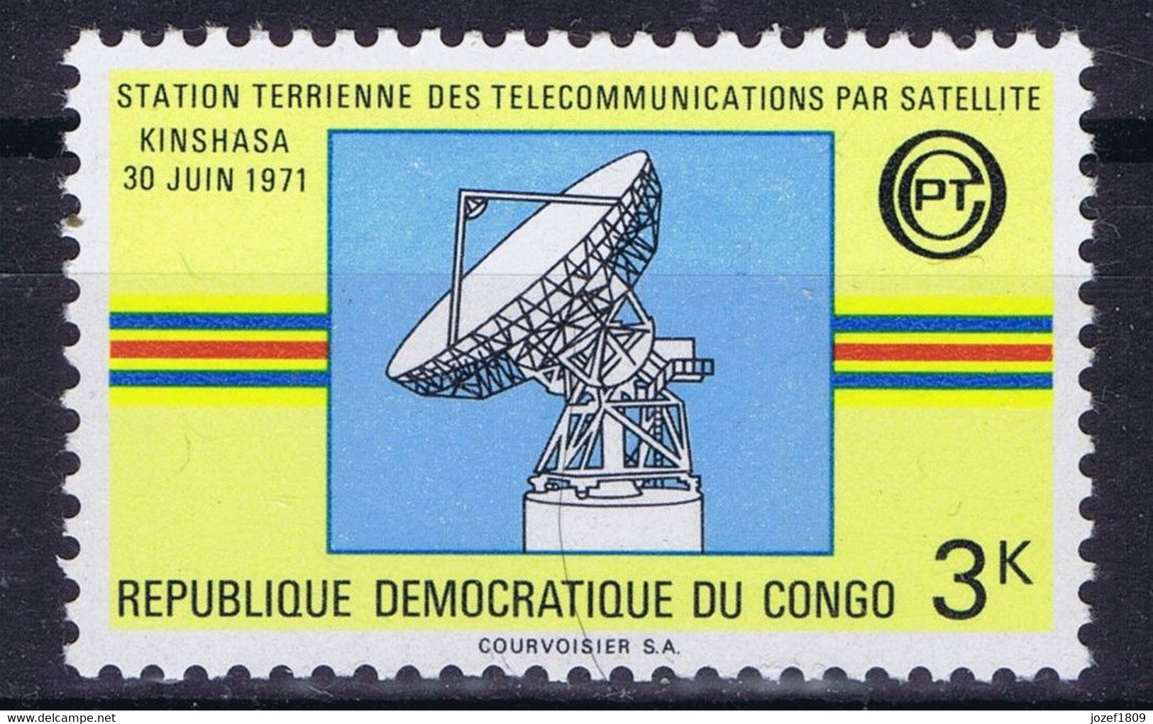 Congo Democratic Republic Space 1971 Opening Of Kinshasa Satellite Telecommunications Ground Station For TV And Meteosat - Andere & Zonder Classificatie