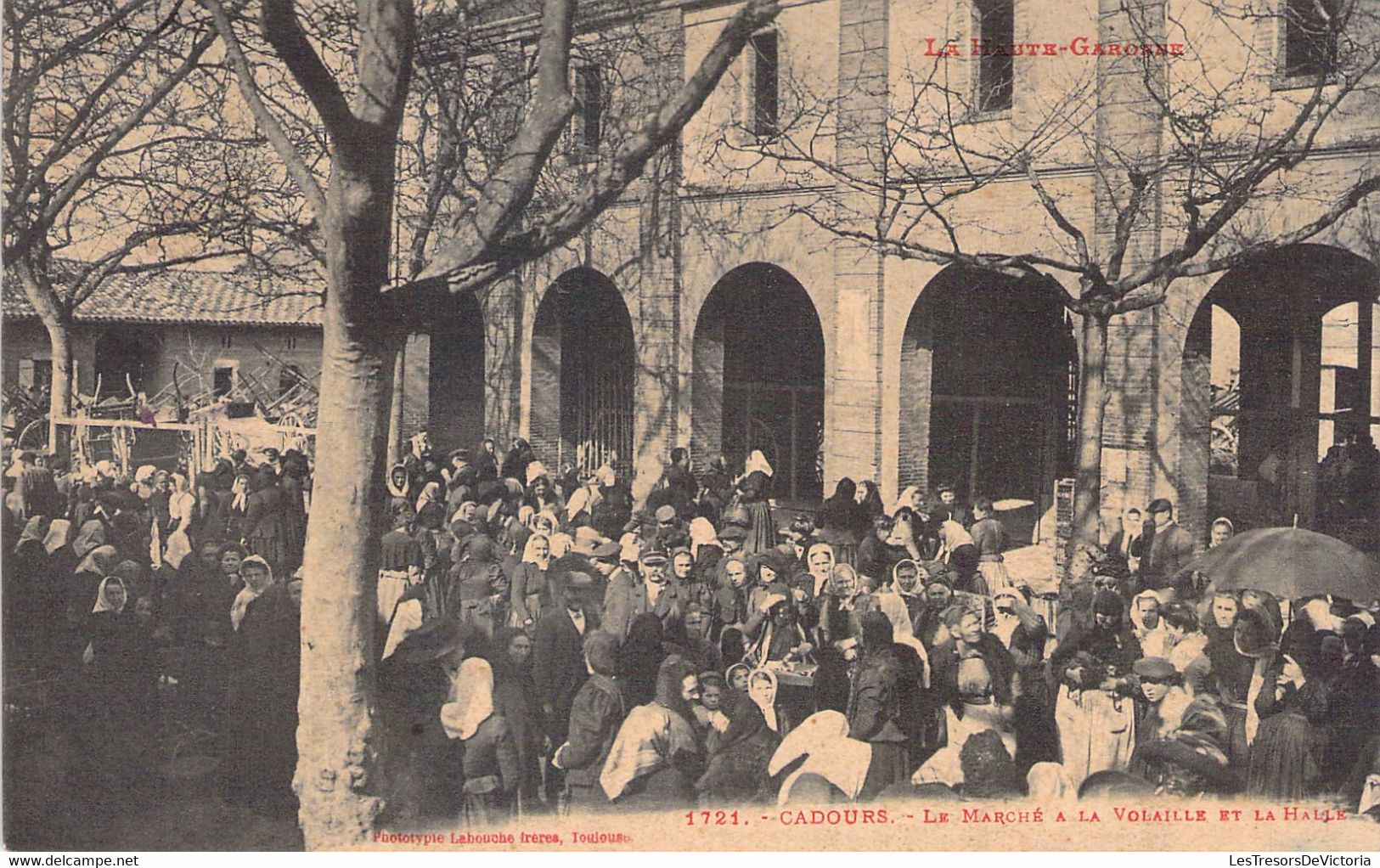 CPA COMMERCE - CADOURS - Le Marché à La Volaille Et La Halle - 1721 - Labouche Frères Toulouse - Märkte