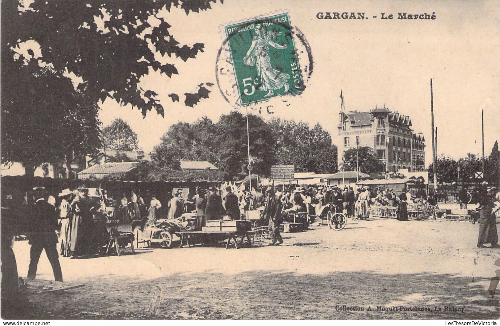 CPA COMMERCE - GARGAN - Le Marché - Animée - Marchés