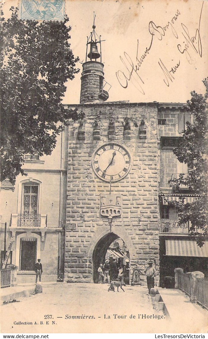 CPA FRANCE - 30 - SOMMIERES - La Tour De L'Horloge - 237 - COLLECTION ABEN - Dos Non Divisé - Sommières