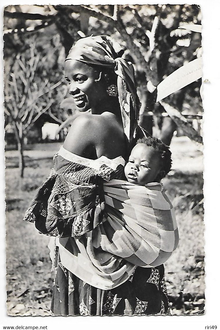 Cp Pointe Noire, Congo, Mère Et Enfant,  Dos écrit De Pointe Noire Le 25/10/55 - Pointe-Noire