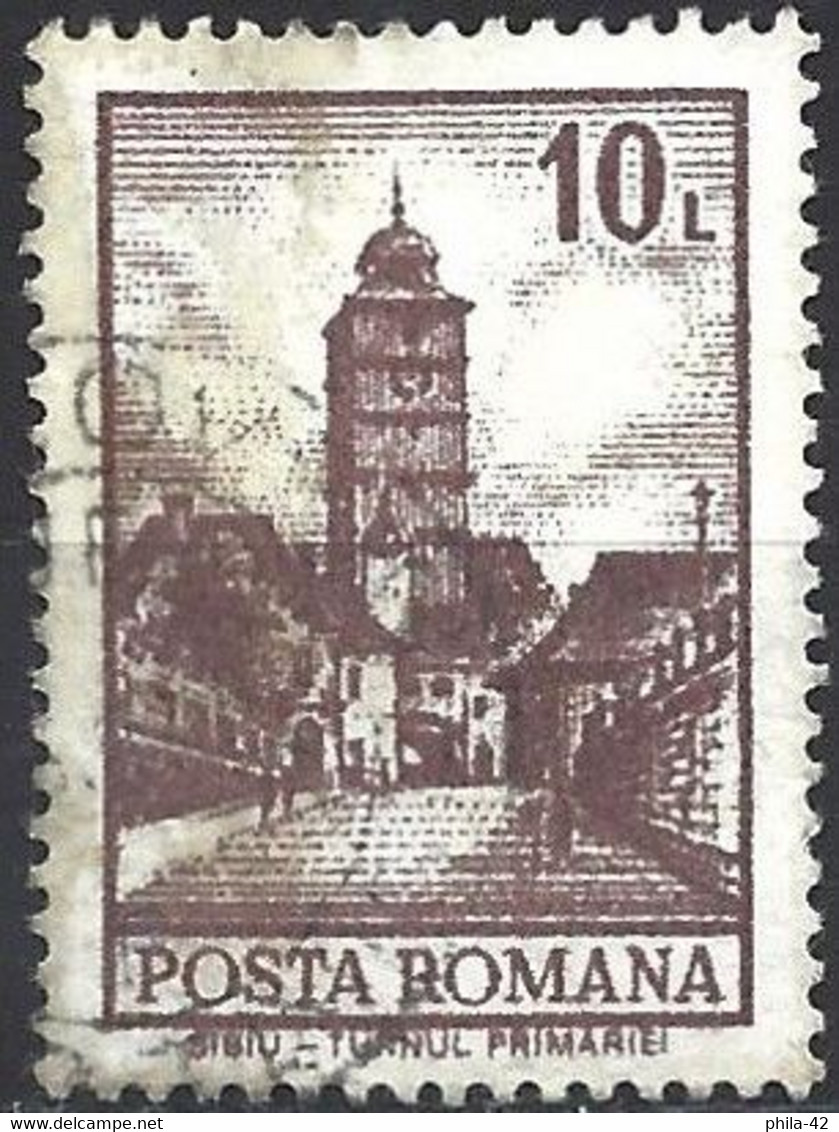 Romania 1972 - Mi 3097 - YT 2789 ( Sibiu - The Town Hall ) - Errors, Freaks & Oddities (EFO)