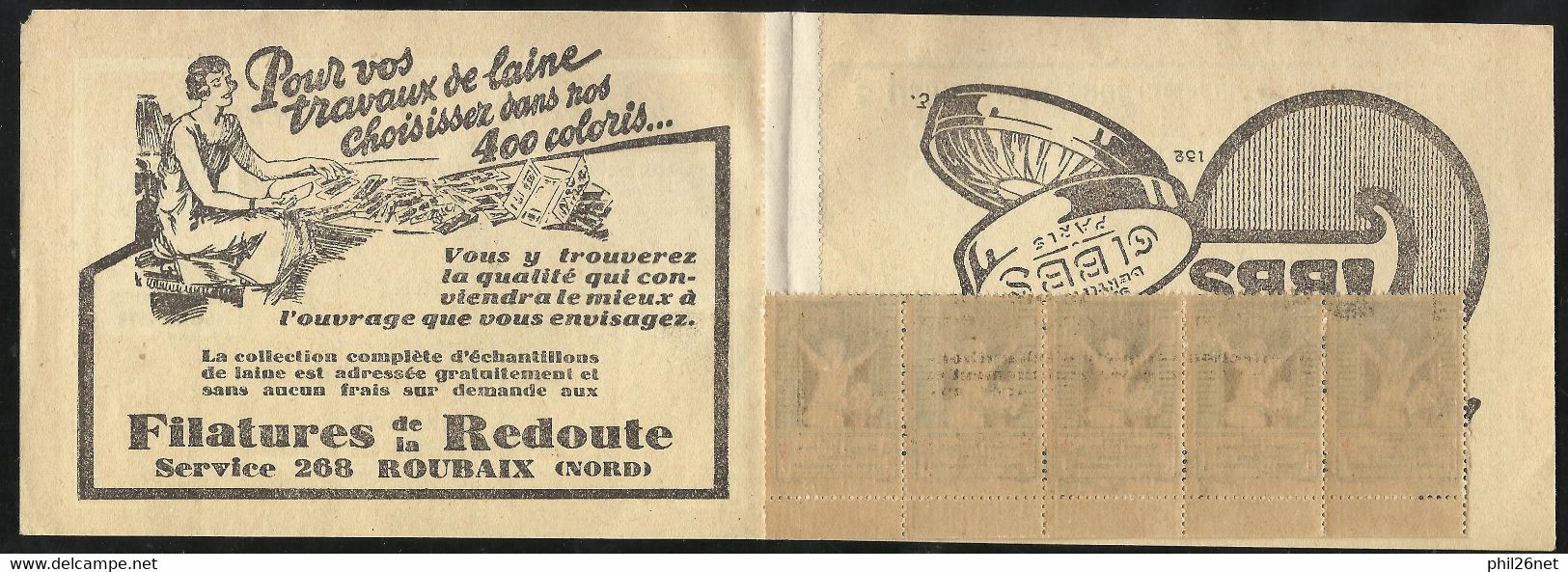 Carnet Antituberculeux 1928 Vivre  5 Vignettes Neufs   * * B/TB Pub Gibbs-Heudebert-La Redoute /c Voir Scans Soldé ! ! ! - Tuberkulose-Serien