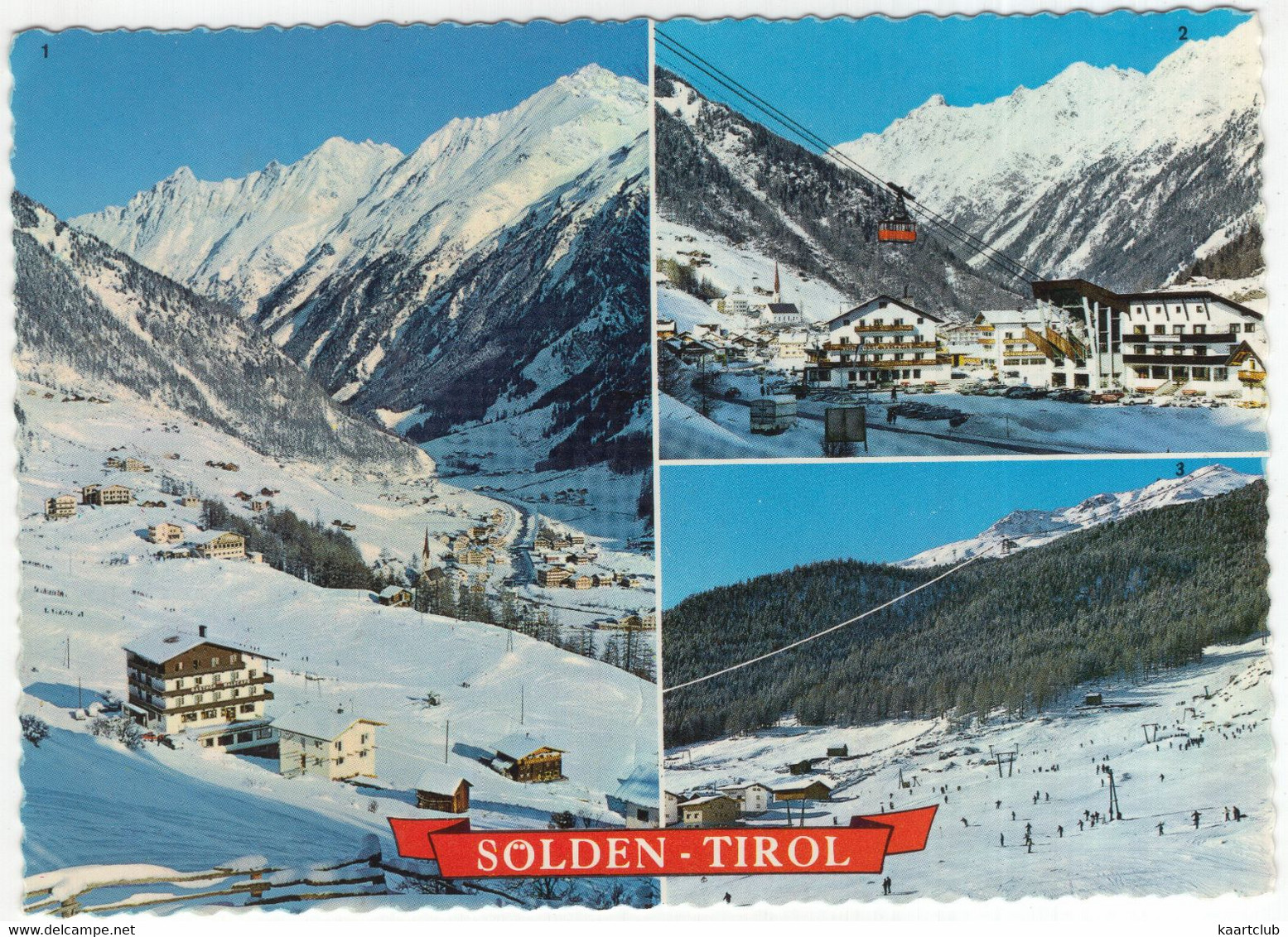 Sölden - Innerwald & Schigelände, Talstation Ötztaler Gletscherbahn - Tirol - (Österreich/Austria) - 1973 - Ski, Gondel - Sölden
