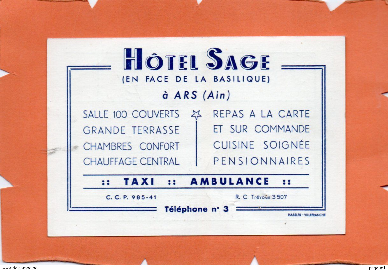 ARS ( AIN )   HOTEL SAGE. Achat Immédiat - Ars-sur-Formans