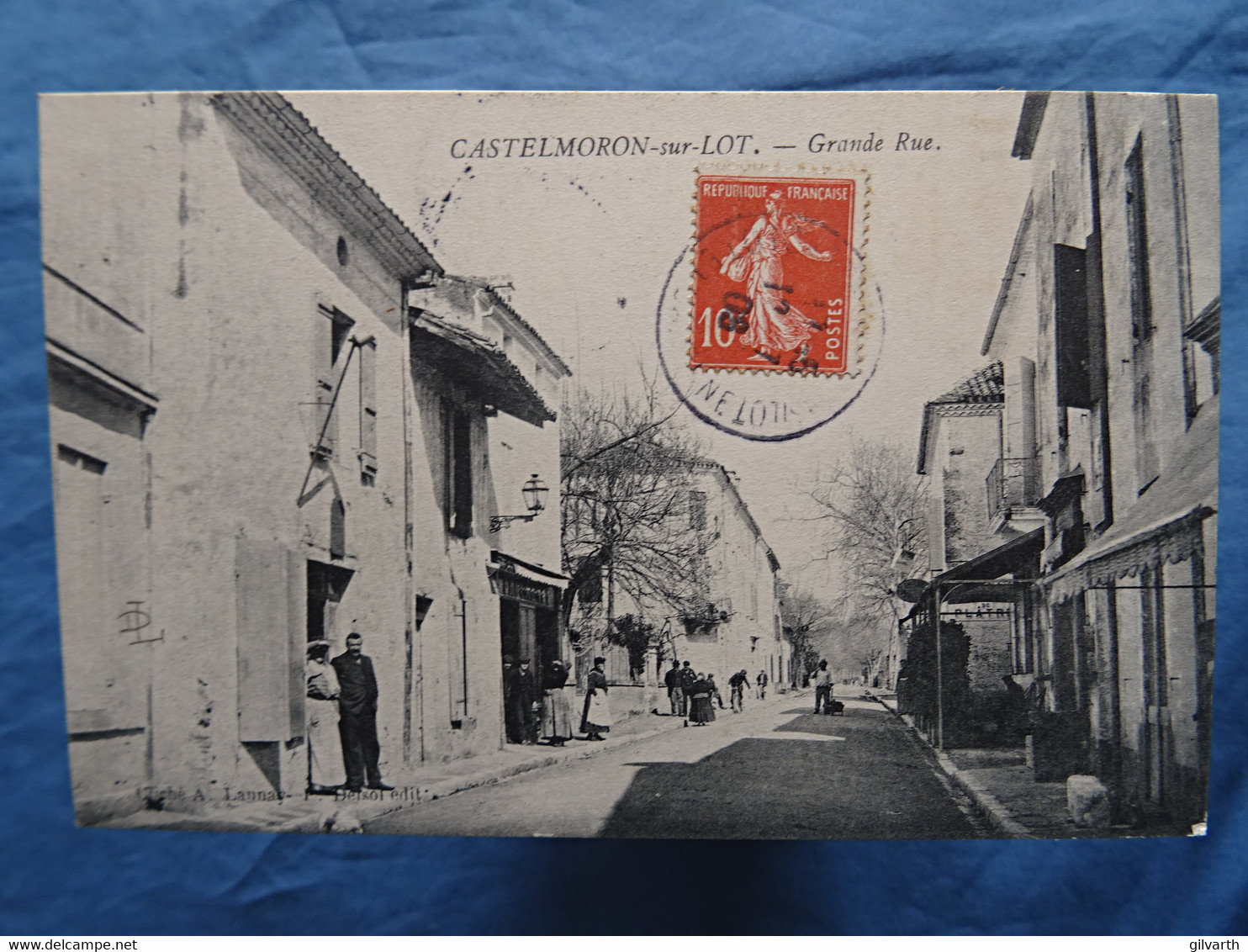 CPA  Castelmoron Sur Lot  La Grande Rue Animée  Circulée 1908  Ed. Delsol  - L630 - Castelmoron
