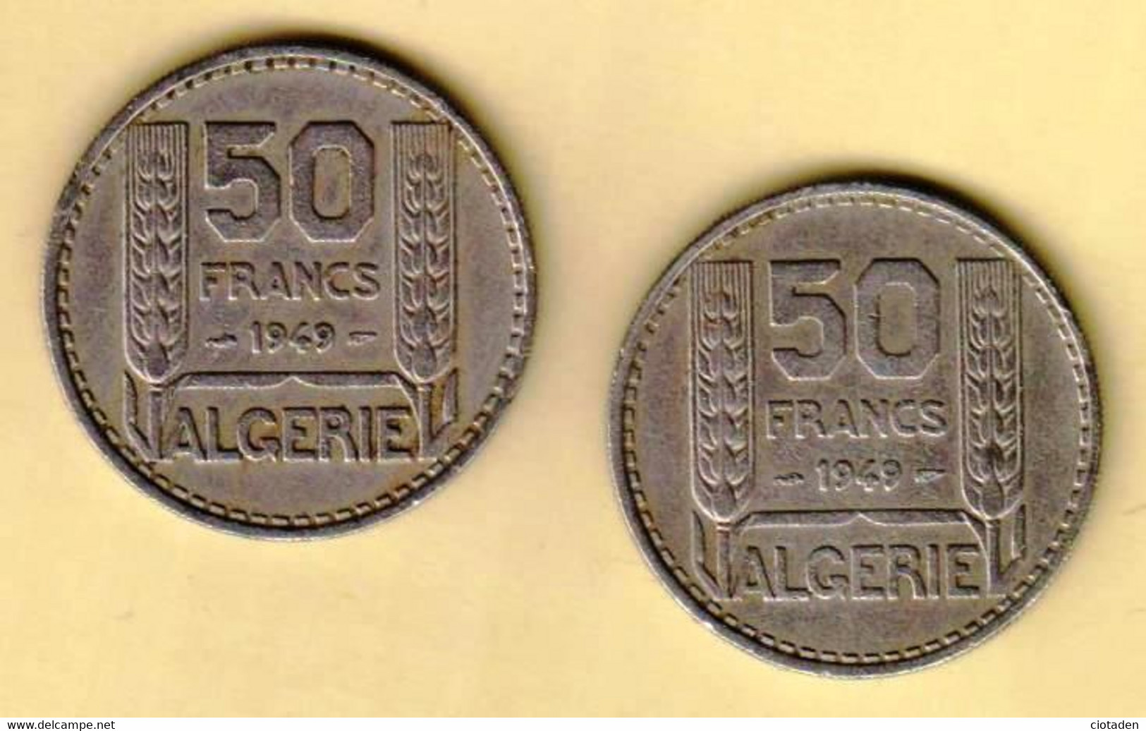 Algérie Française - 50 Francs TURIN -1949 - 2 Pièces - Algerije