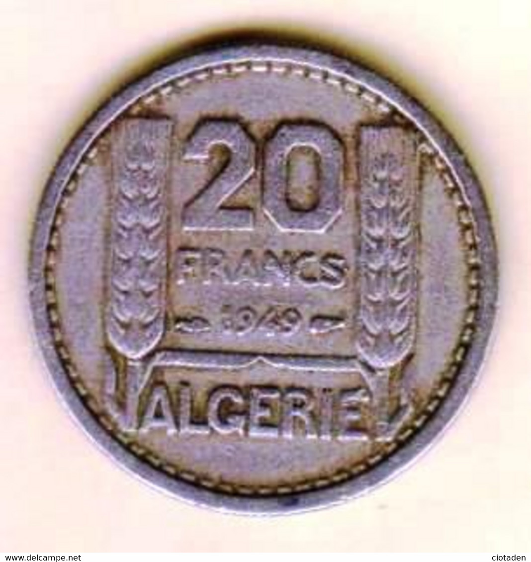 Algérie Française - 20 Francs TURIN -1949 - Algerije