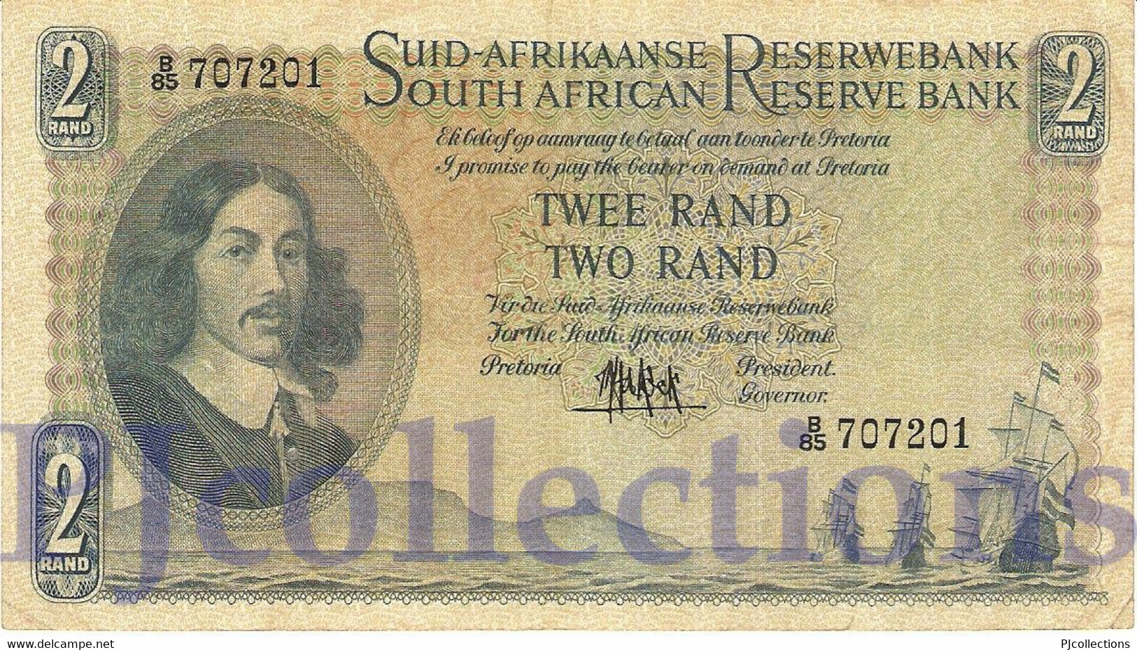 SOUTH AFRICA 2 RAND 1961 PICK 105a VF - South Africa