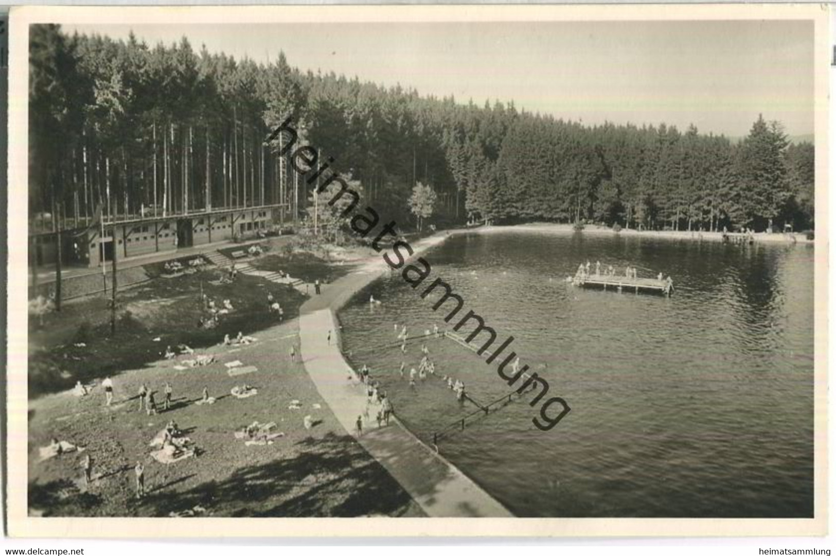 Isny - Waldschwimmbad - Foto-Ansichtskarte - Verlag Gebr. Metz Tübingen - Isny