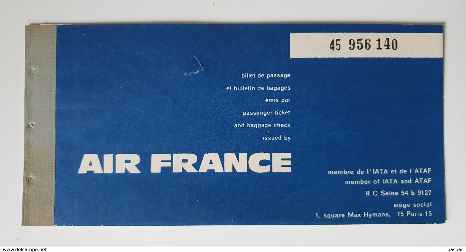 Billet D'avion Air France - Bordeaux Dakar 1968 - Billet De Passage Et Bulletin De Bagages - Billetes