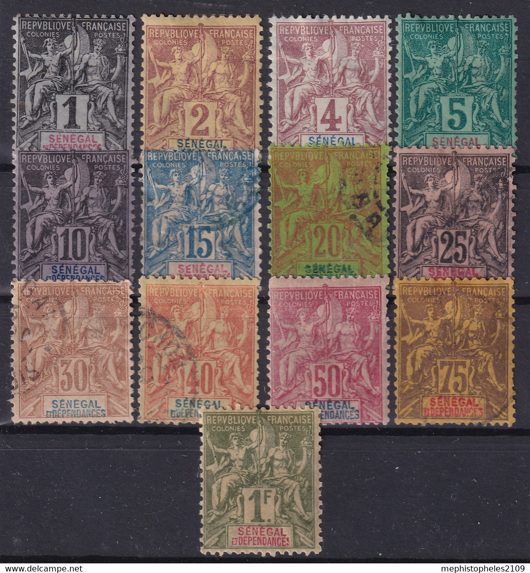 SÉNÉGAL 1892/93 - MLH/canceled - YT 8-20 - Used Stamps