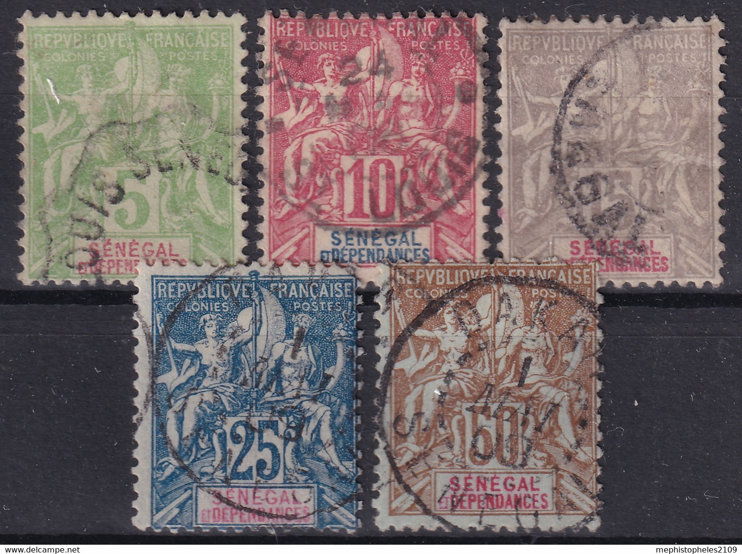 SÉNÉGAL 1900/01 - Canceled - YT 21-25 - Used Stamps