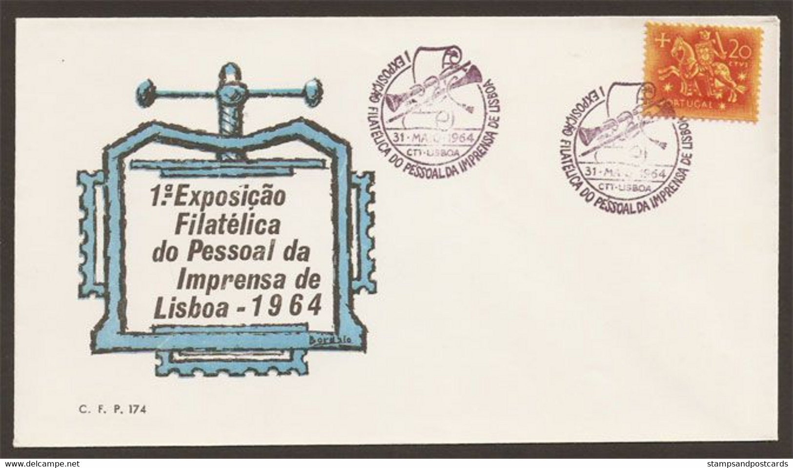 Portugal Cachet Commémoratif  Expo Philatelique De La Presse 1964 Event Postmark Stamp Expo Press - Postal Logo & Postmarks