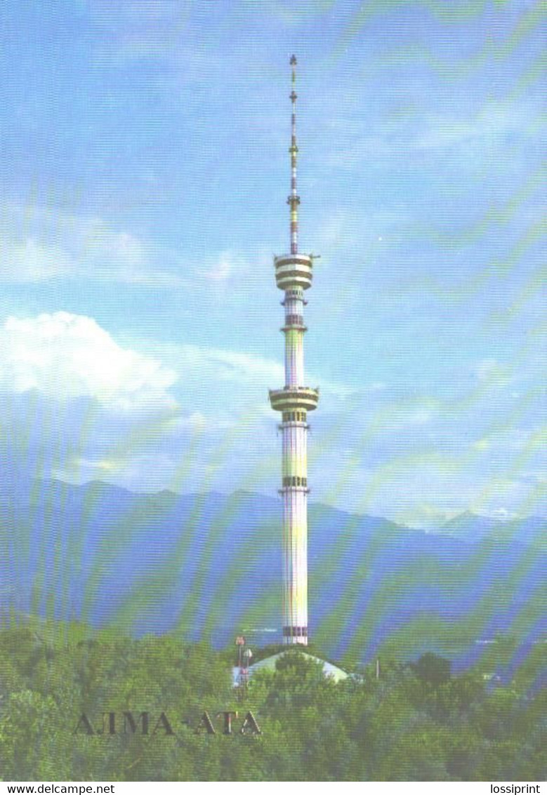 Kazakhstan:Alma-Ata, TV Tower 370 M High, 1984 - Kazakhstan