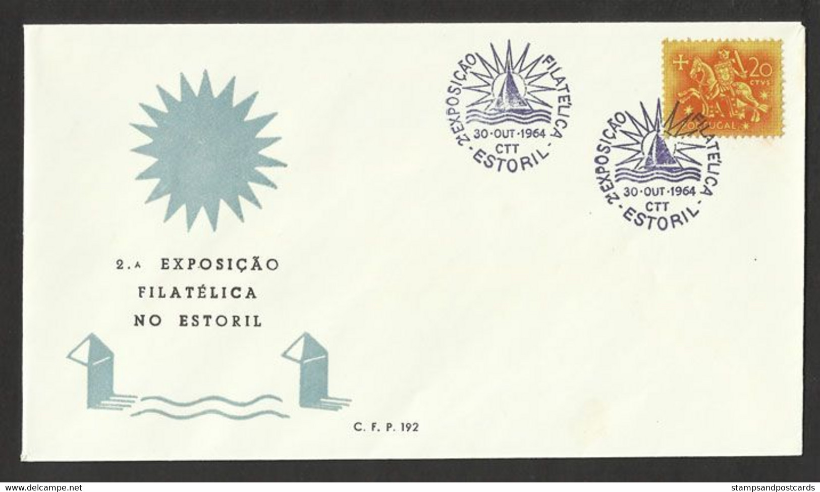 Portugal Cachet Commémoratif  Expo Philatelique Estoril Cascais 1964 Event Postmark Stamp Expo - Postal Logo & Postmarks